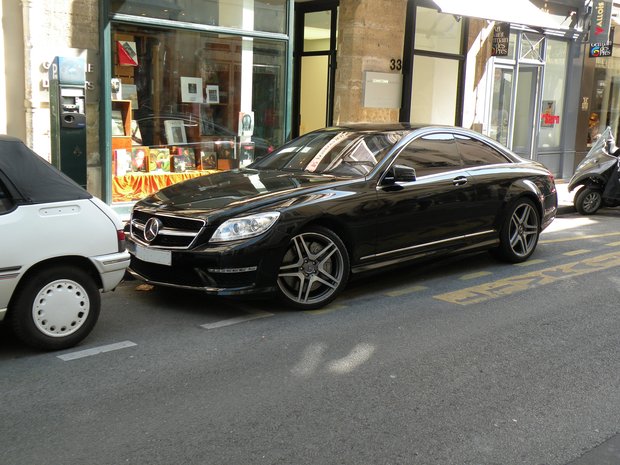  coupé mercedes noir, avant